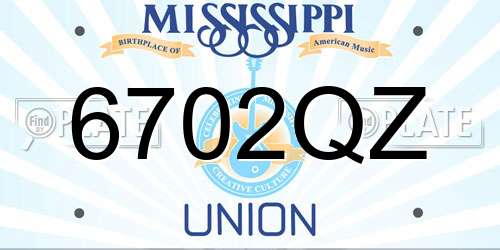 6702QZ Mississippi License Plate