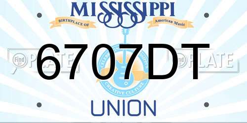 6707DT Mississippi License Plate