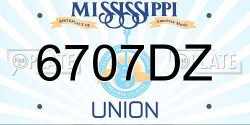 6707DZ Mississippi License Plate