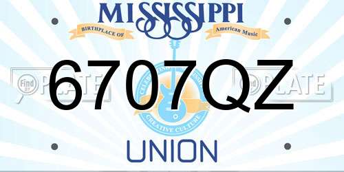 6707QZ Mississippi License Plate
