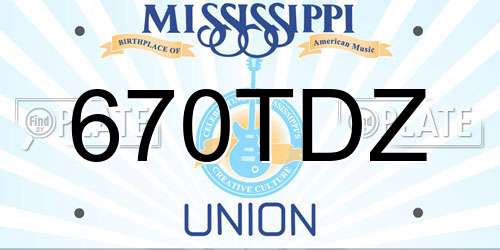 670TDZ Mississippi License Plate