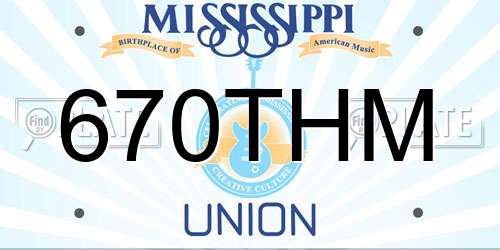 670THM Mississippi License Plate