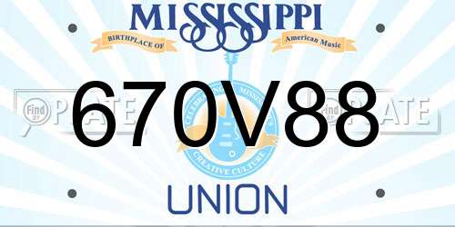 670V88 Mississippi License Plate