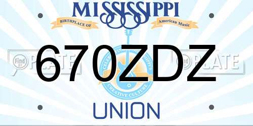 670ZDZ Mississippi License Plate
