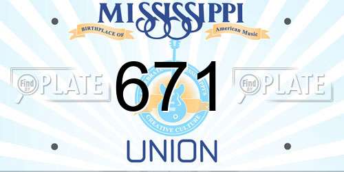 671 Mississippi License Plate