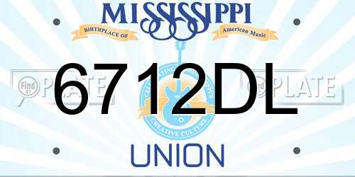 6712DL Mississippi License Plate
