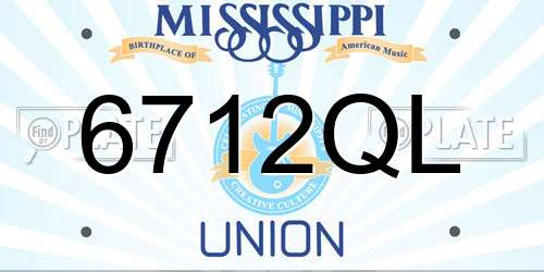 6712QL Mississippi License Plate