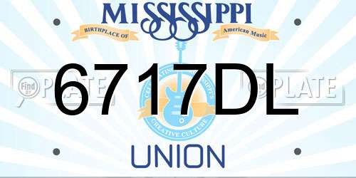 6717DL Mississippi License Plate