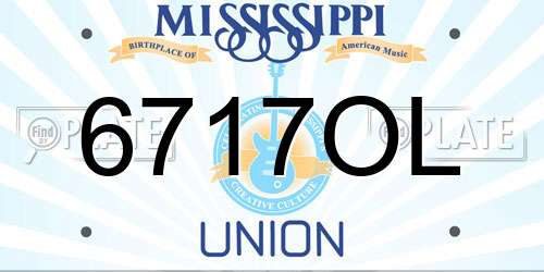 6717OL Mississippi License Plate