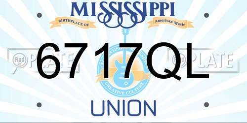 6717QL Mississippi License Plate