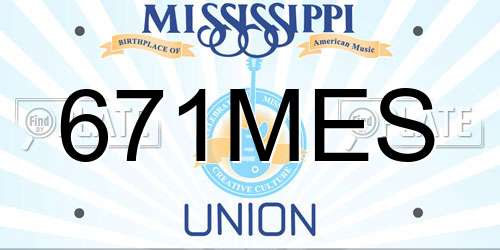 671MES Mississippi License Plate