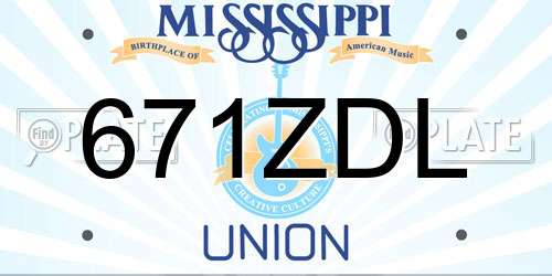 671ZDL Mississippi License Plate