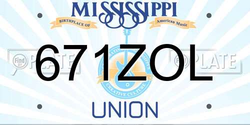 671ZOL Mississippi License Plate