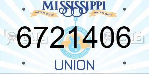 6721406 Mississippi License Plate