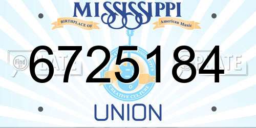6725184 Mississippi License Plate
