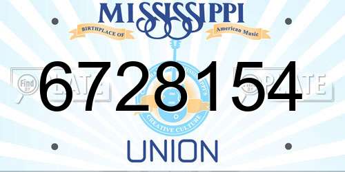 6728154 Mississippi License Plate