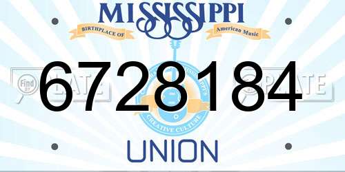 6728184 Mississippi License Plate