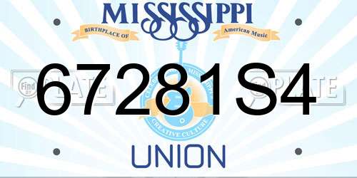 67281S4 Mississippi License Plate