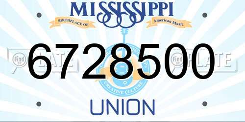 6728500 Mississippi License Plate