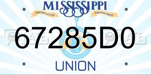 67285D0 Mississippi License Plate