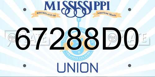 67288D0 Mississippi License Plate