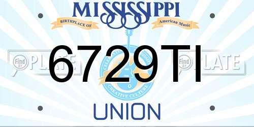 6729TI Mississippi License Plate