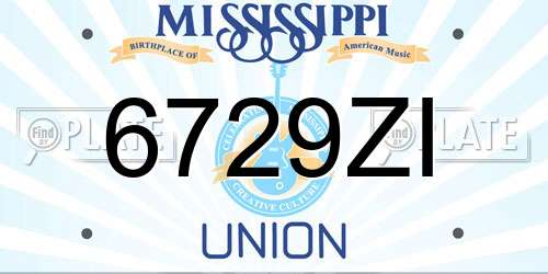 6729ZI Mississippi License Plate