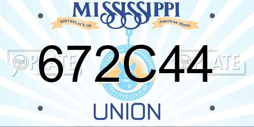 672C44 Mississippi License Plate