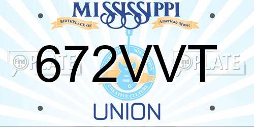 672VVT Mississippi License Plate