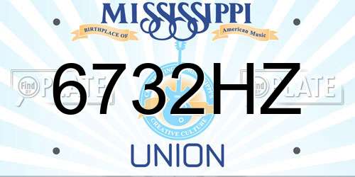 6732HZ Mississippi License Plate