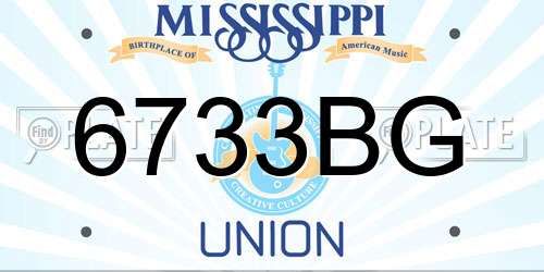 6733BG Mississippi License Plate