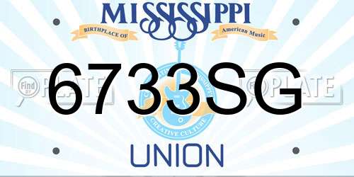 6733SG Mississippi License Plate