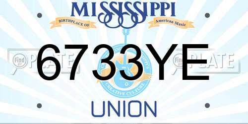 6733YE Mississippi License Plate