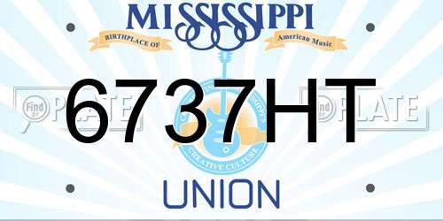 6737HT Mississippi License Plate