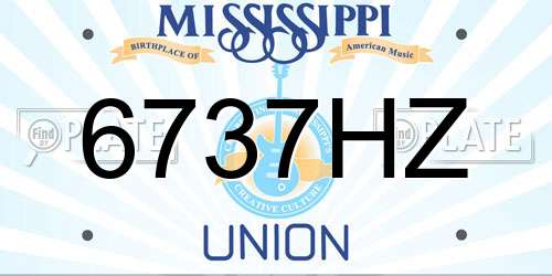 6737HZ Mississippi License Plate
