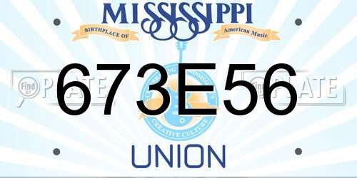 673E56 Mississippi License Plate