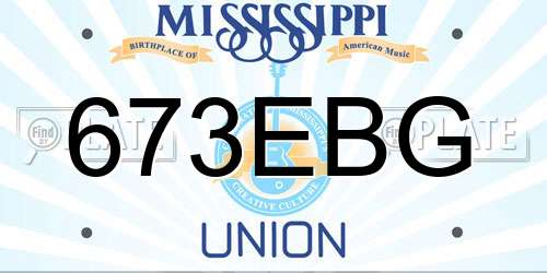 673EBG Mississippi License Plate