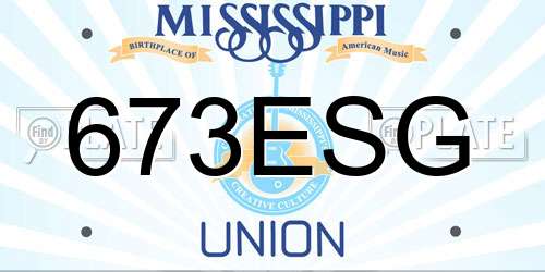 673ESG Mississippi License Plate