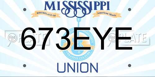 673EYE Mississippi License Plate