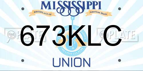 673KLC Mississippi License Plate