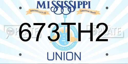 673TH2 Mississippi License Plate
