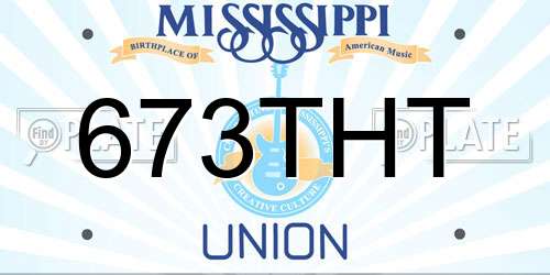 673THT Mississippi License Plate
