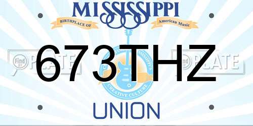 673THZ Mississippi License Plate