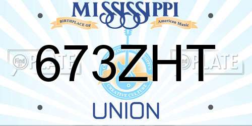673ZHT Mississippi License Plate