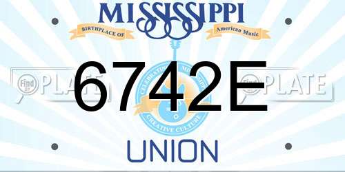 6742E Mississippi License Plate