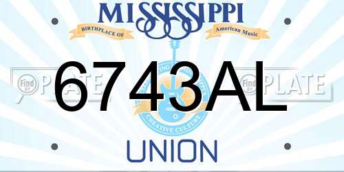 6743AL Mississippi License Plate