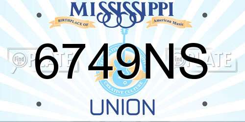6749NS Mississippi License Plate
