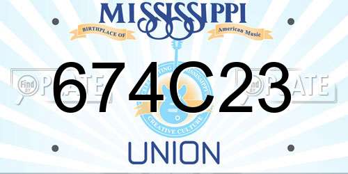 674C23 Mississippi License Plate