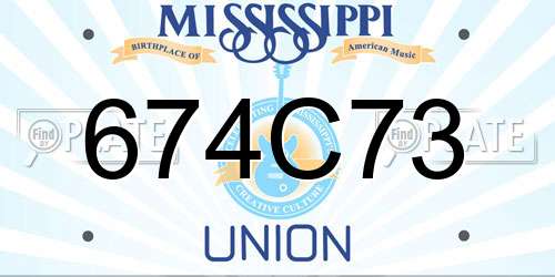 674C73 Mississippi License Plate