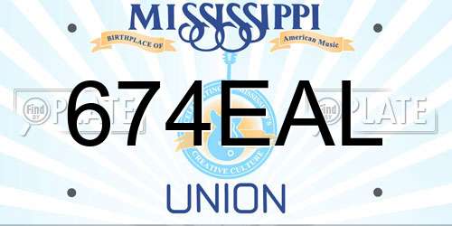 674EAL Mississippi License Plate